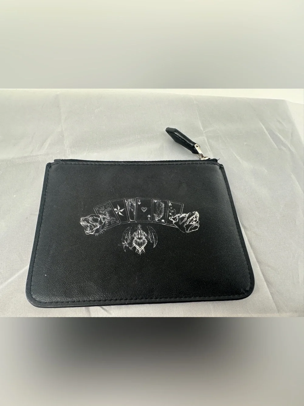 Givenchy Black skull paisley pouch